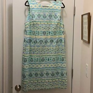 NWT Talbots Sleeveless Dress, Side Zip, Hidden Pockets, Peekaboo Tie Top of Back
